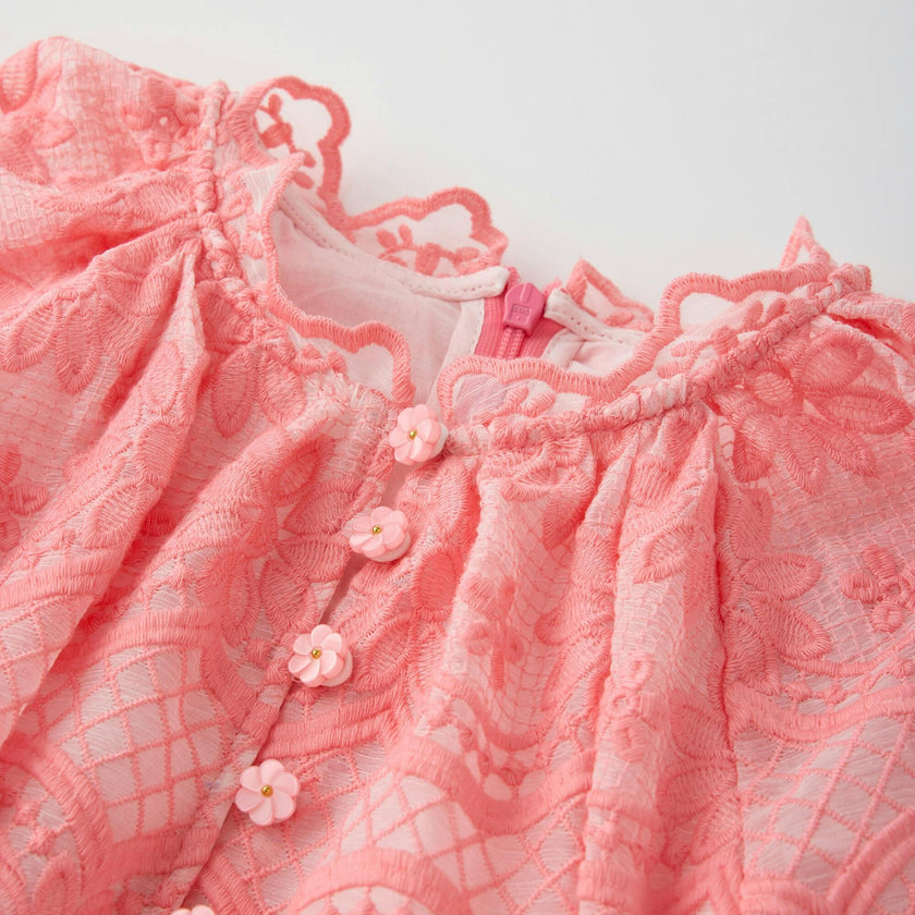 Kaia Lace Embroidered Mini Dress