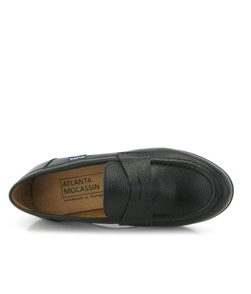 Grainy Leather Teresa Classic Loafers, Black