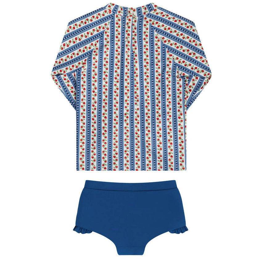 girls strawberry patch rashguard set