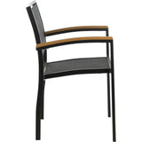 Kaelan Stackable Patio Chair With Contrast Arm Rests