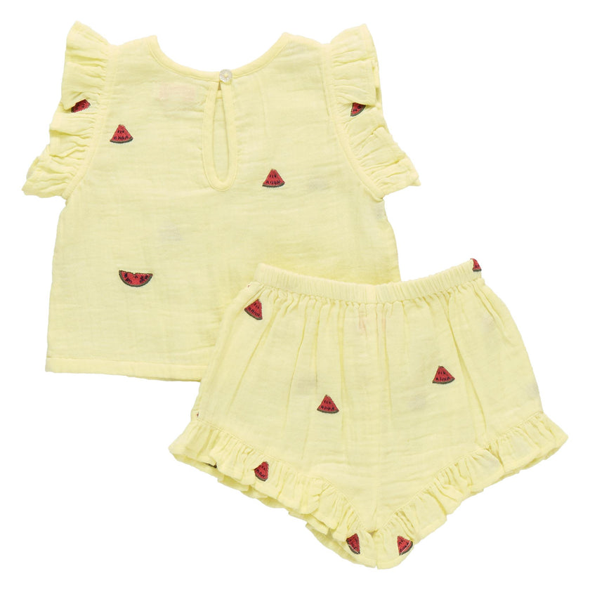 Girls Roey 2-PC Set - Watermelon Embroidery