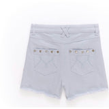 Girls Twill Stud Short in Cloud Blue