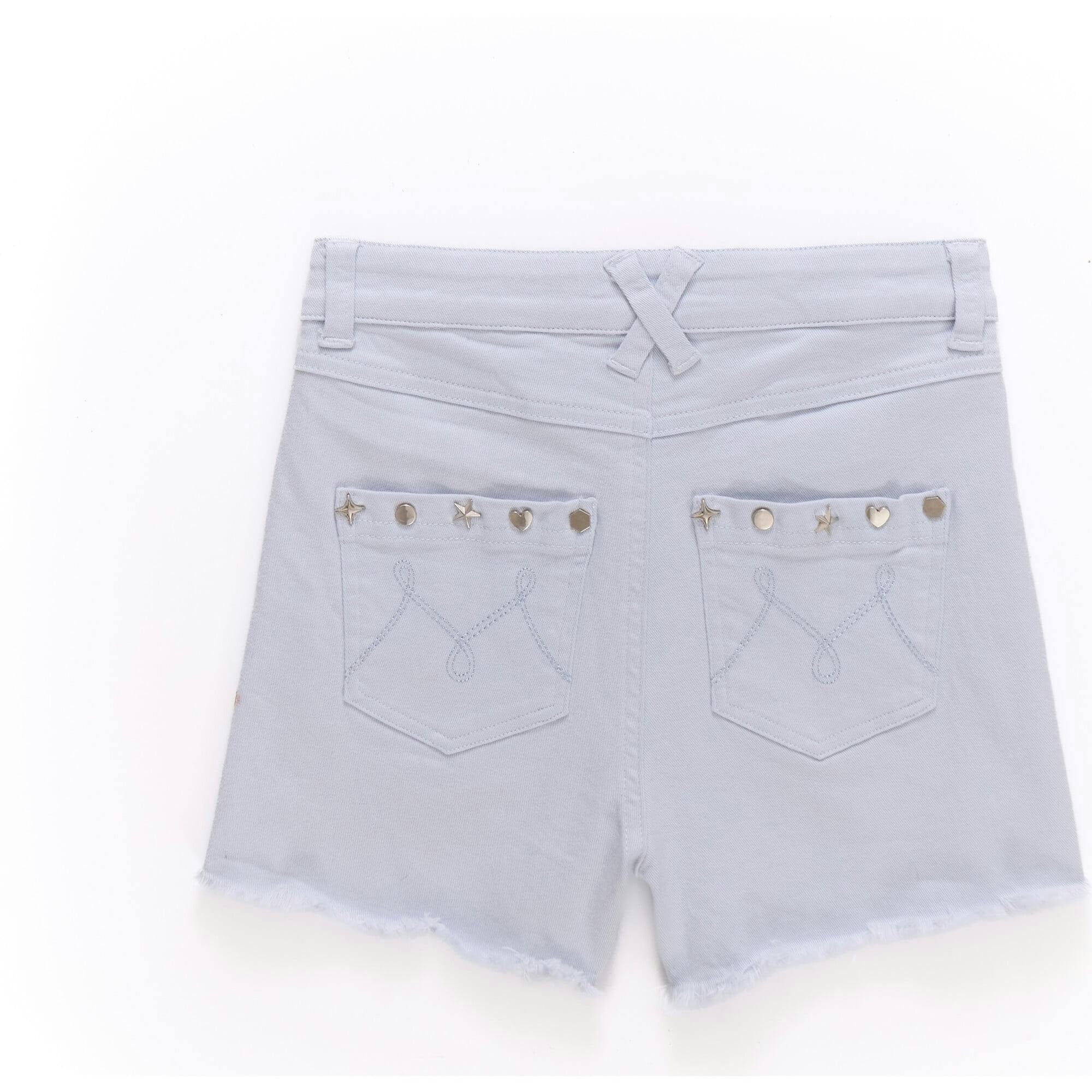 Girls Twill Stud Short in Cloud Blue