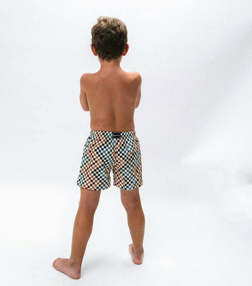 boy swim shorts checkers