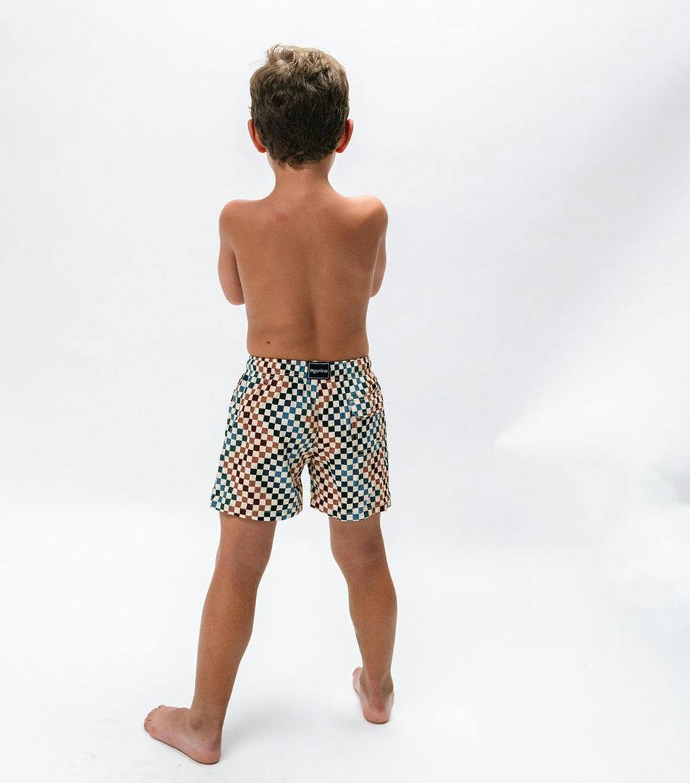 boy swim shorts checkers