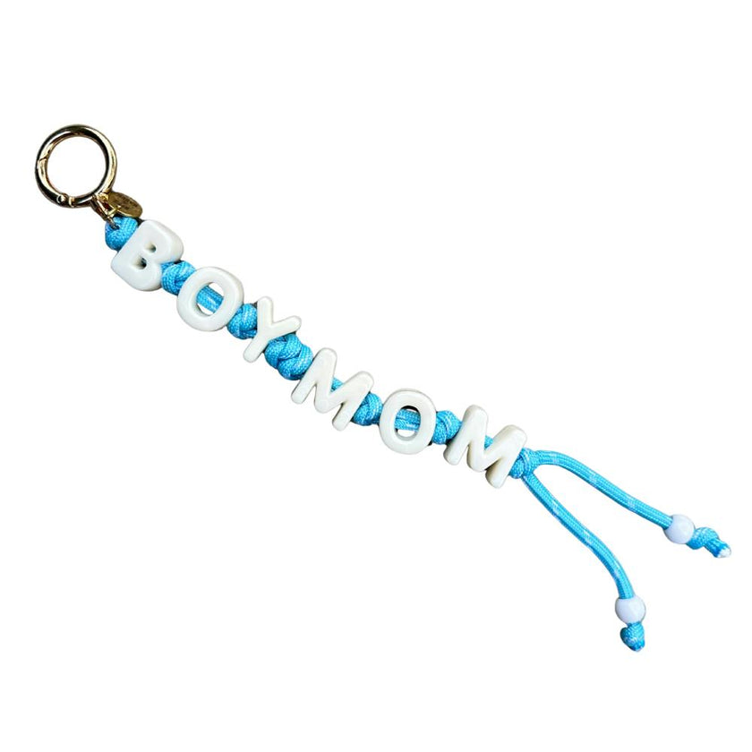 BOY MOM Keychain Bag Charm, Blue