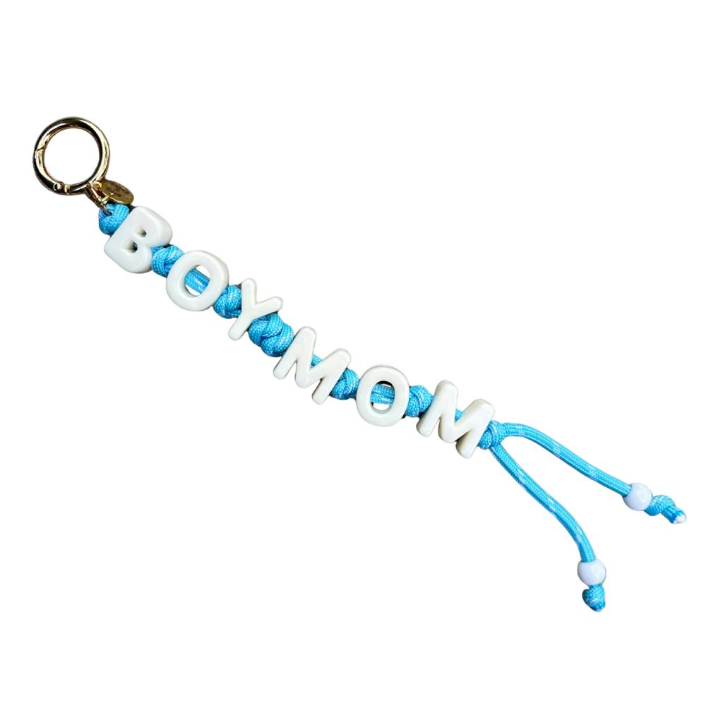 BOY MOM Keychain Bag Charm, Blue