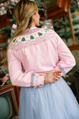 Melody Sweater in Marzipan Pink Fair Isle