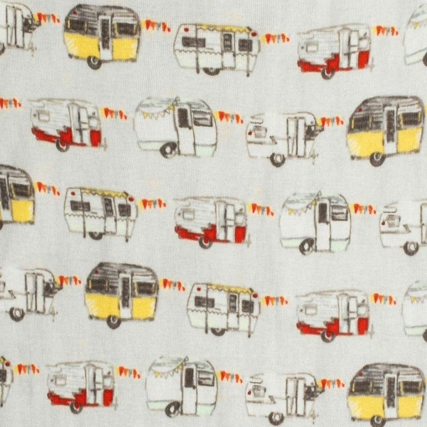 Vintage Trailers Organic Cotton Muslin Fitted Crib Sheet