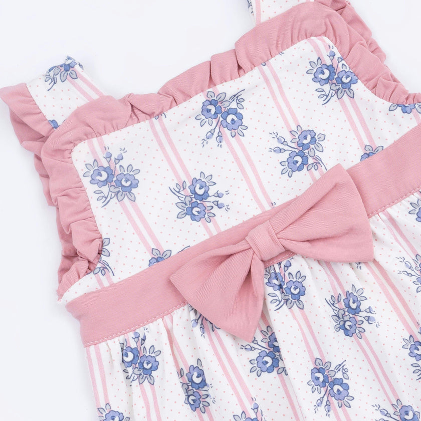 Stripe Dot Roses - Bow Playsuit