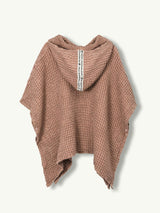 children's linen waffle poncho - cinnamon