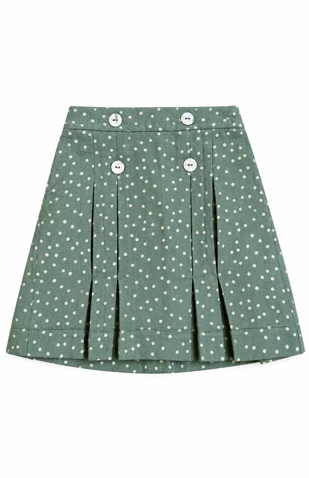 Girl Pleated Skirt Polka Dot Kilt
