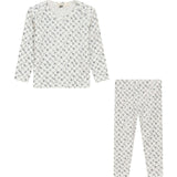 Printed Ribbed 2Pc Set White/Burgundy