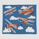 Baby Cotton Knit Blanket - Planes
