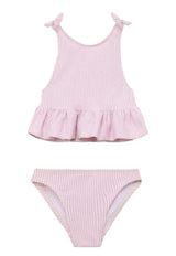 Girls' two-piece swimsuit with lilac stripes | CANDY 2P
