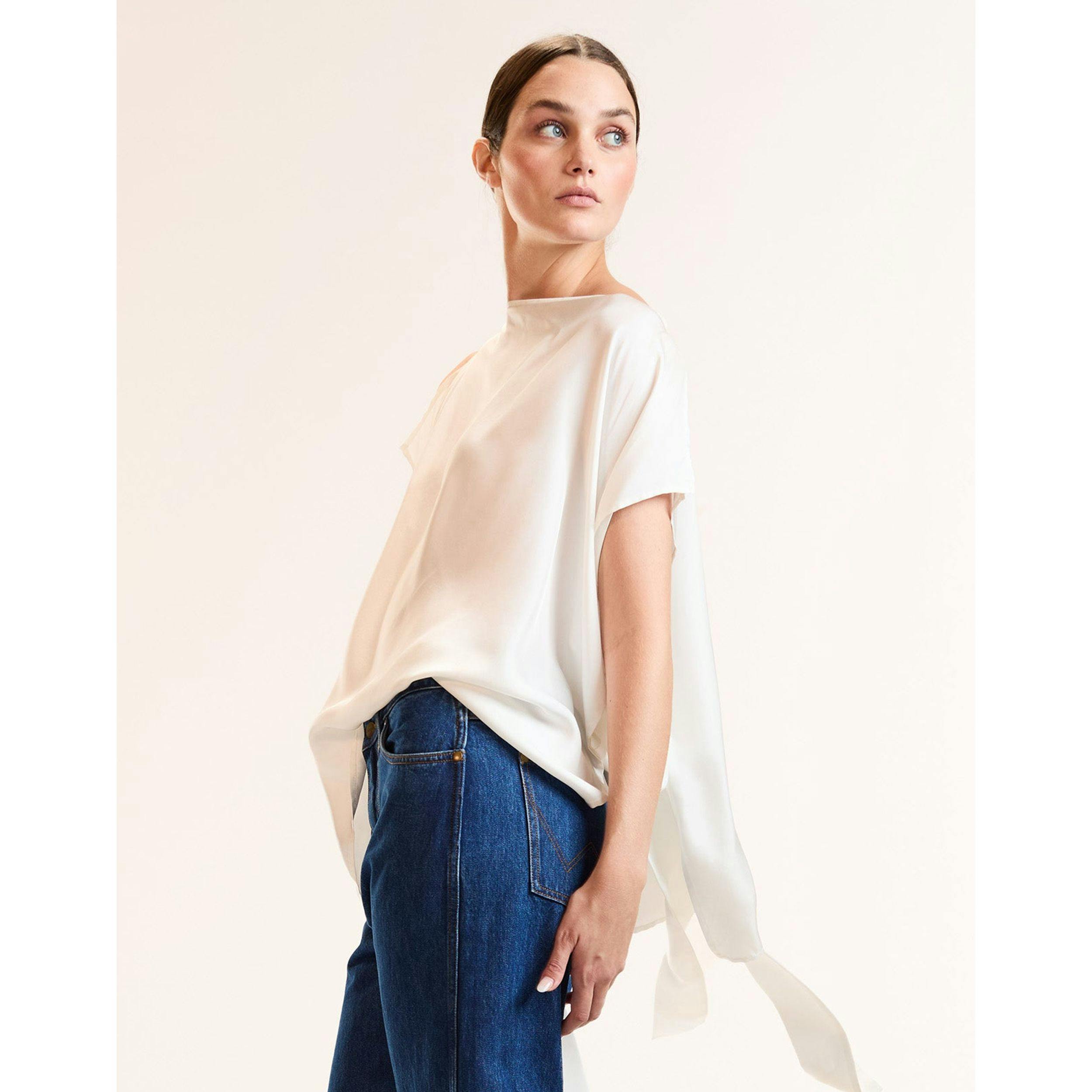 Windswept Tie Top, White