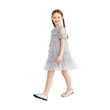 Silver Bloom Embroidered Occasion Dress