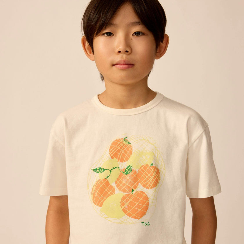 Organic Weekend Tee in White Mixed Fruit