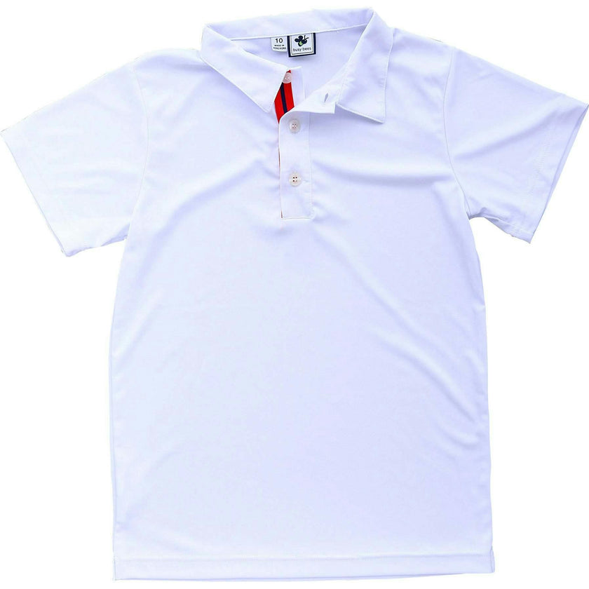 Boys Knit Performance Polo, White