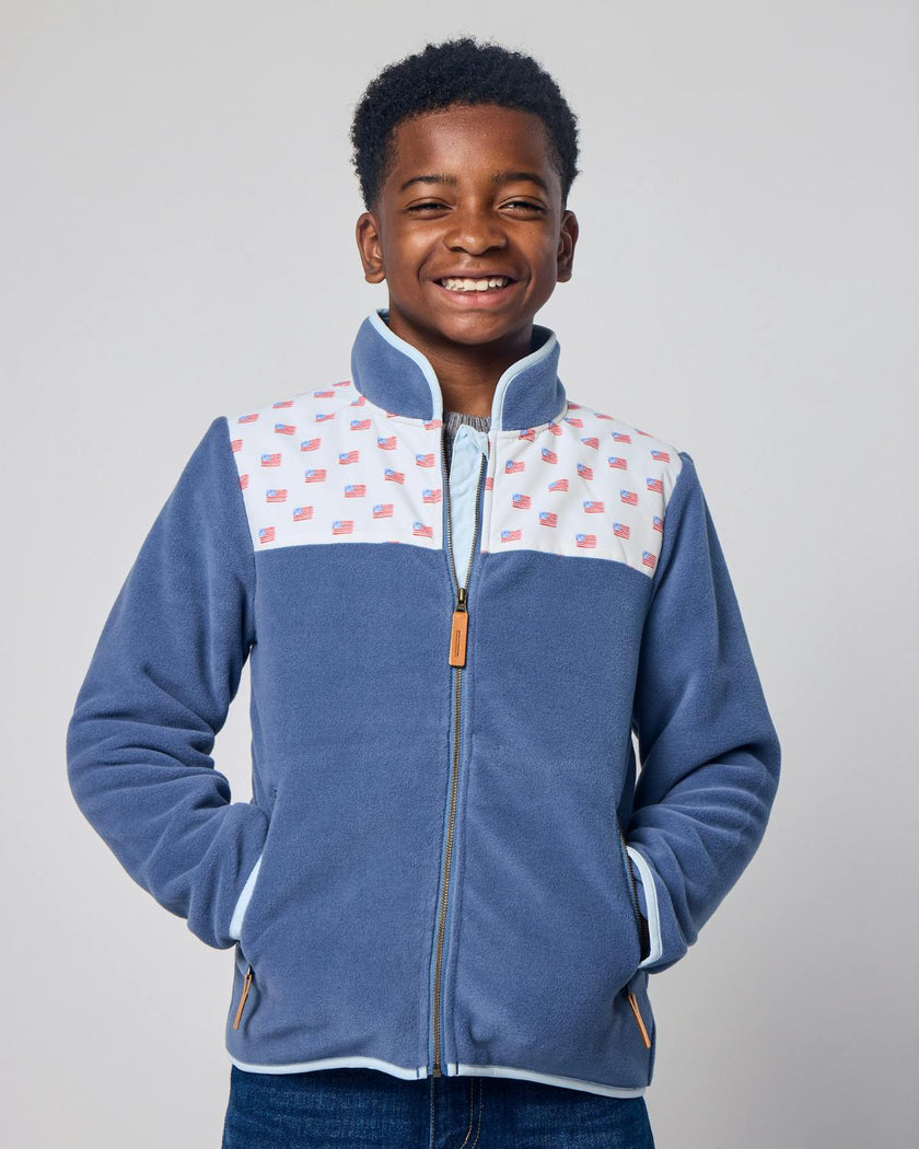 Kids American Flag Fleece Jacket