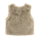 Khaki Faux Fur Chic Vest