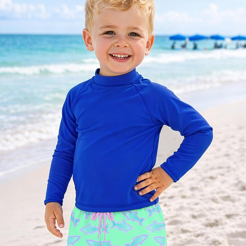 Dylan Boys Neon Sharks Print Board Shorts