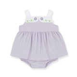 Pincord Romper with Flowers