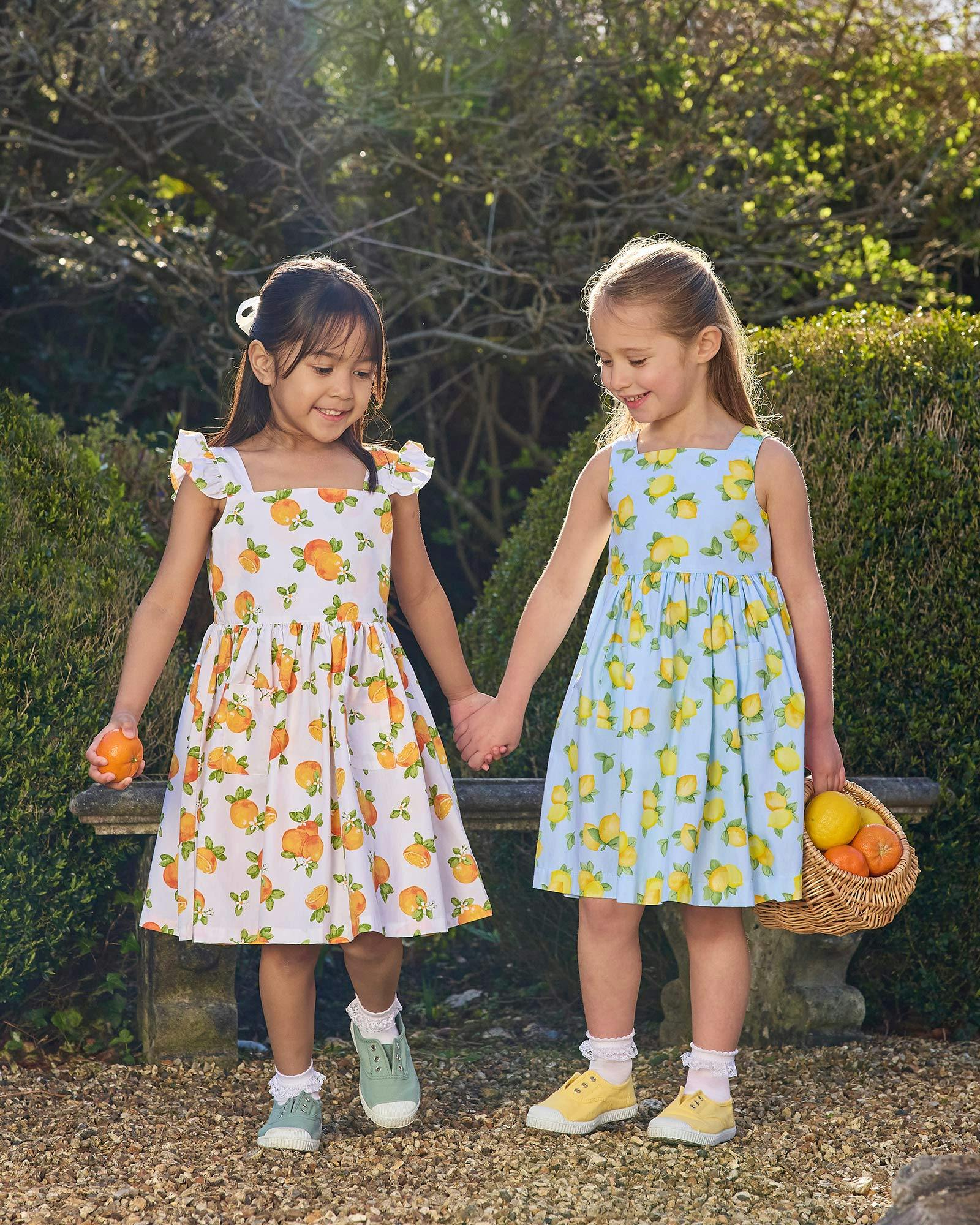 Adelina Summer Dress in Oranges