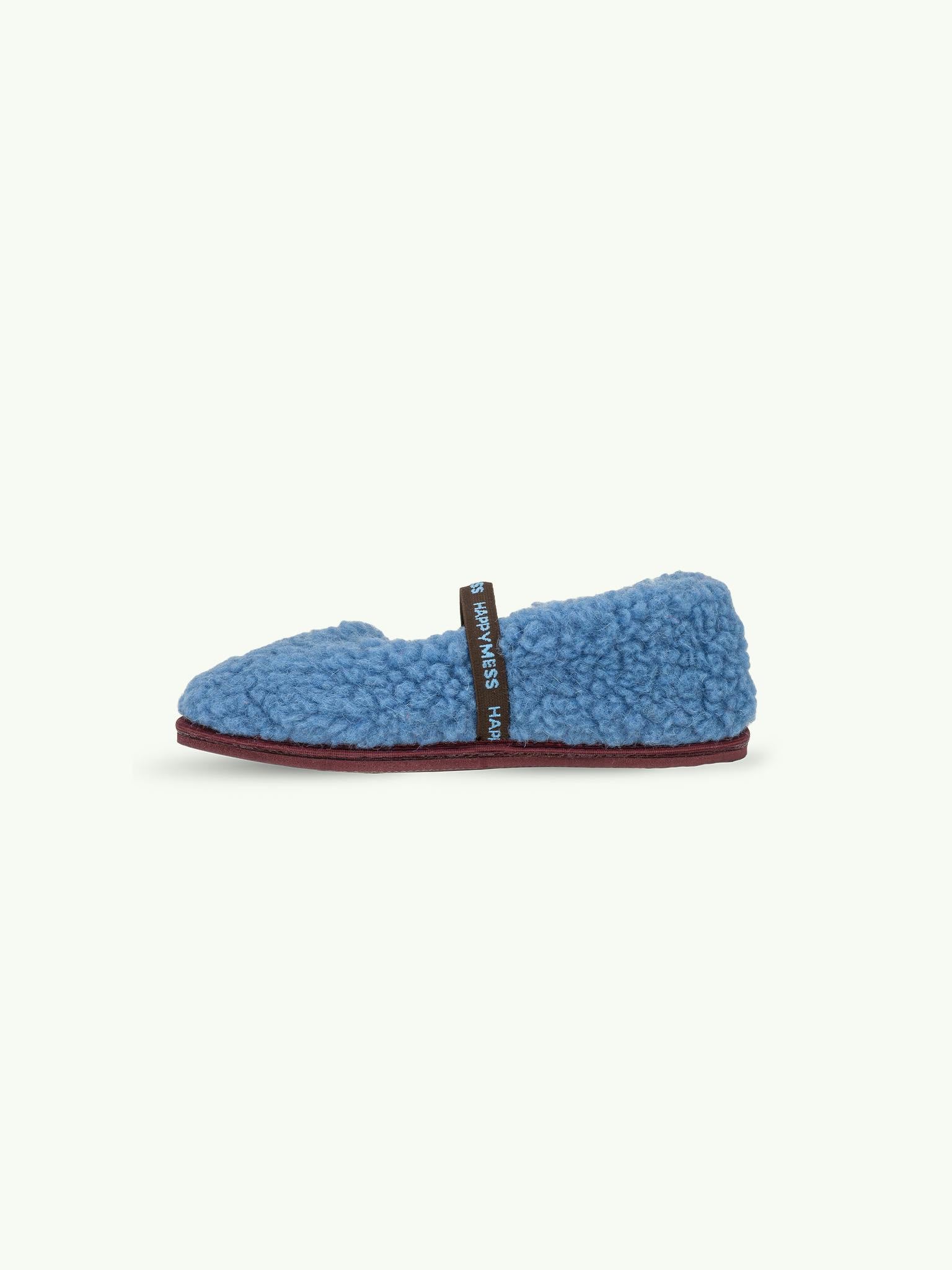 women's merino wool slippers - ice blue