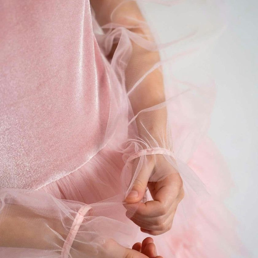 Pink Velvet Balloon Tutu Dress