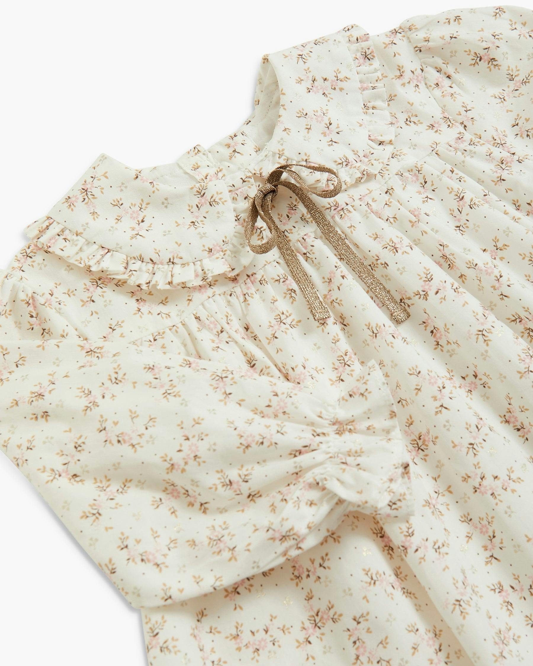 Leela Dress Pink Gold Floral