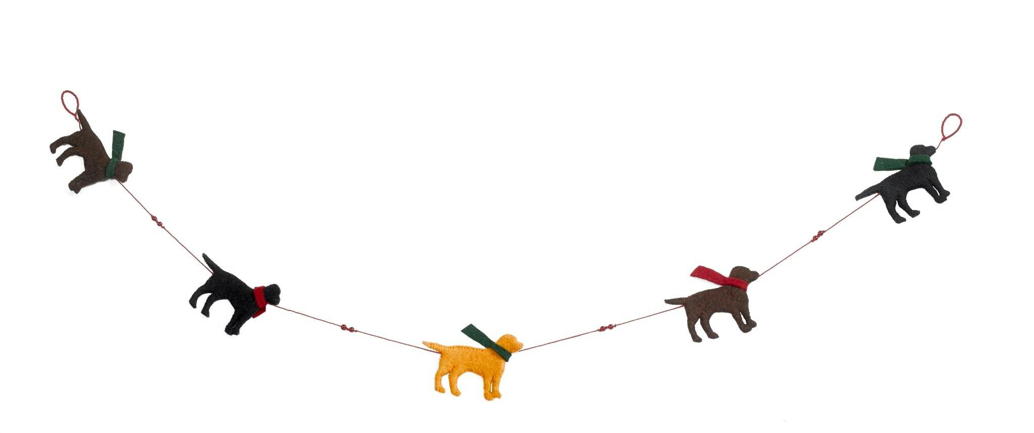 Mini Dog Christmas Garland and Bunting Hand Felted Wool
