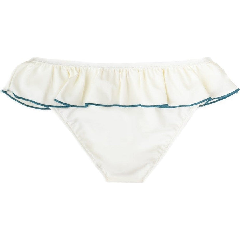 Anna Swim pants in Ivory & Teal