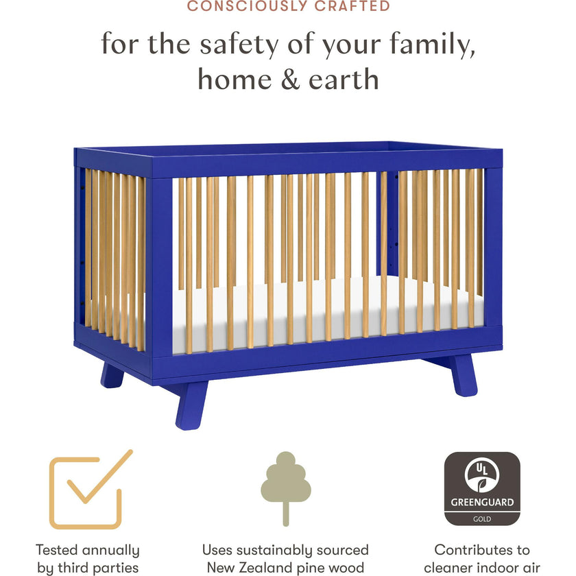 Hudson 3-In-1 Convertible Crib With Toddler Bed Conversion Kit