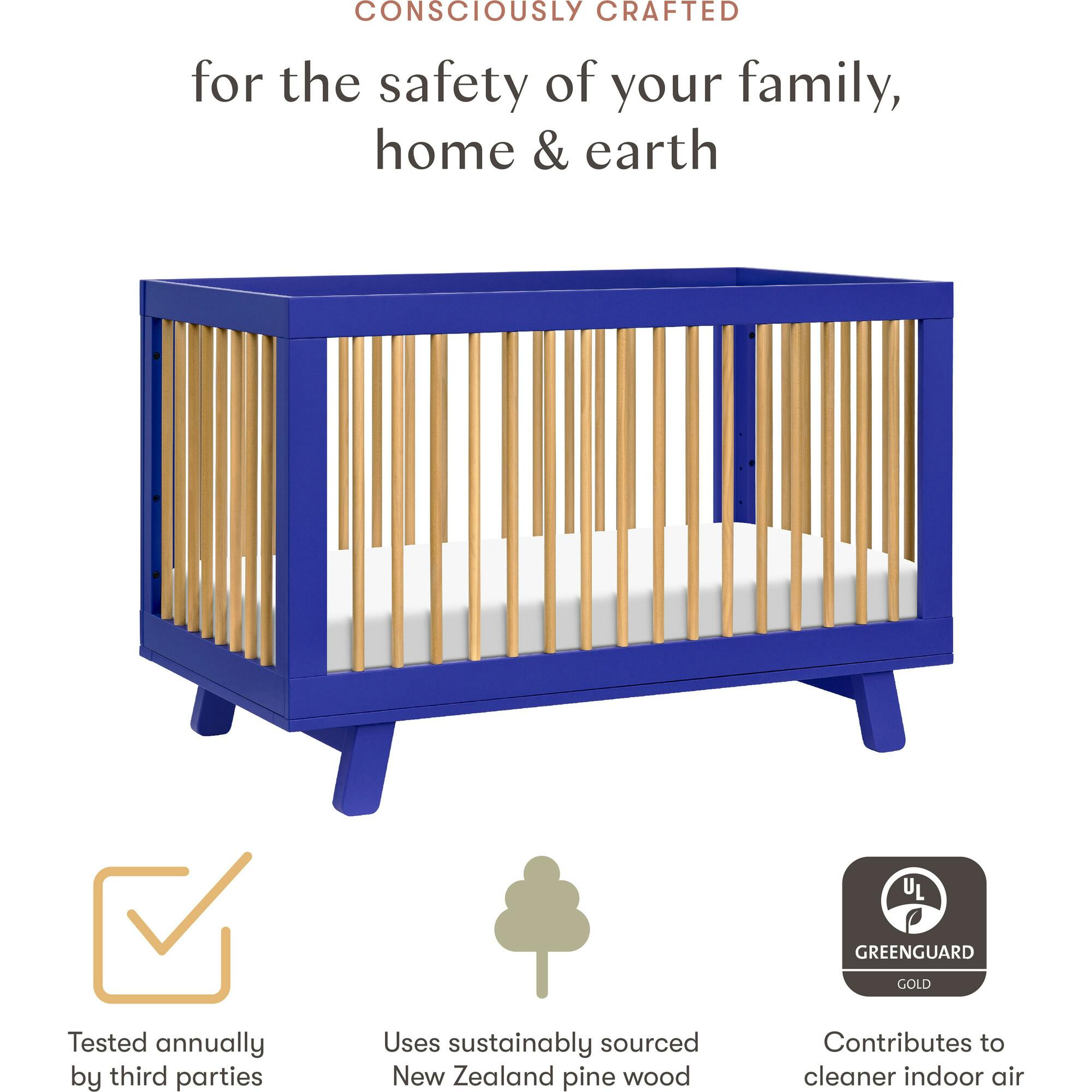 Hudson 3-In-1 Convertible Crib With Toddler Bed Conversion Kit