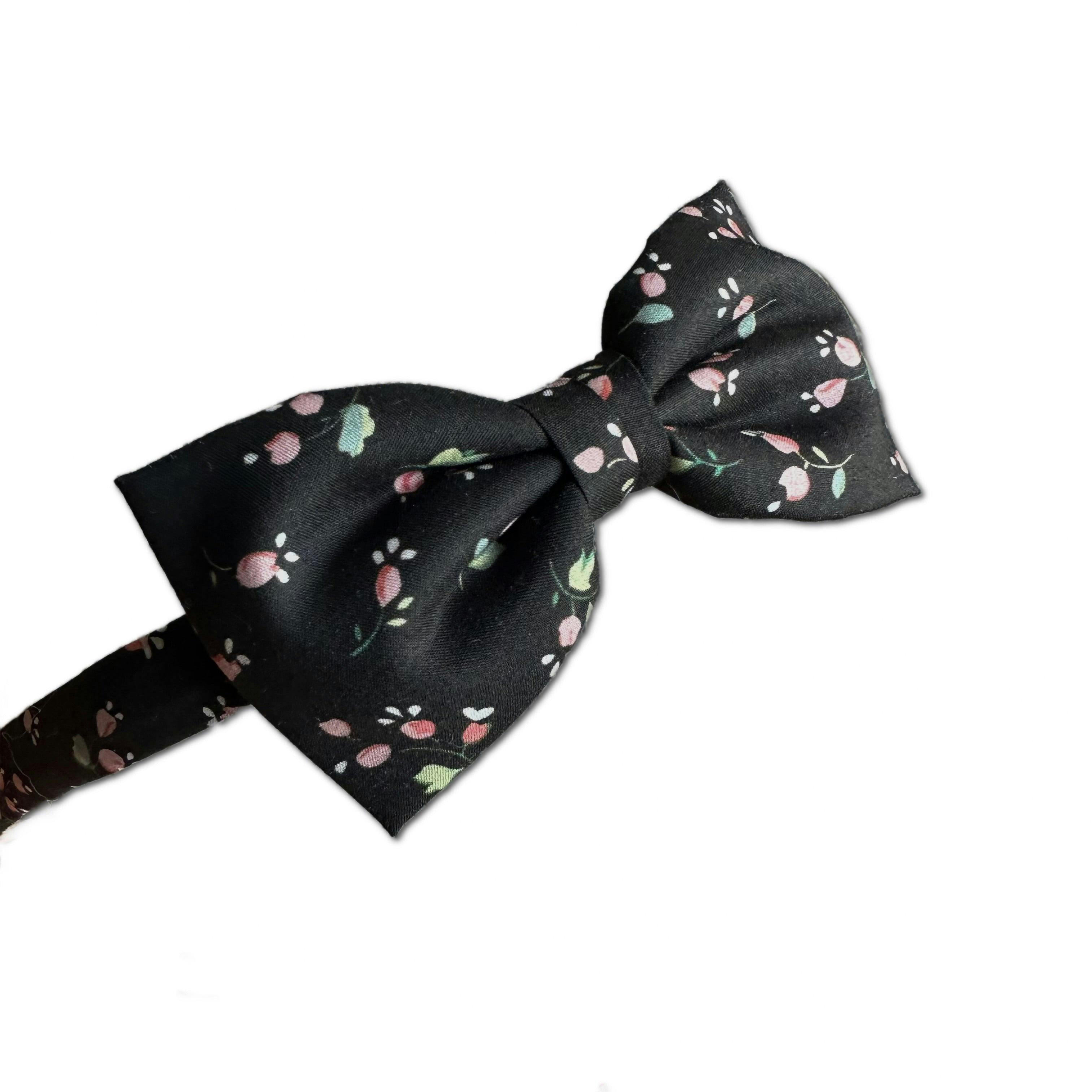 Liberty of London Bow Headband, Black/Pink Floral
