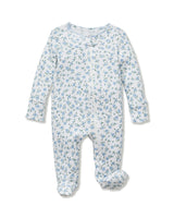 Baby's Pointelle Footie Romper in Blue Floral