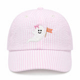 Ghost Seersucker Bow Baseball Hat