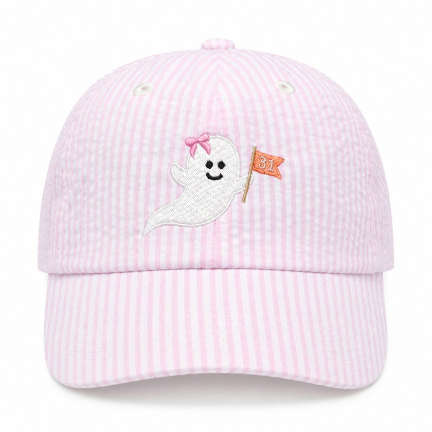 Ghost Seersucker Bow Baseball Hat