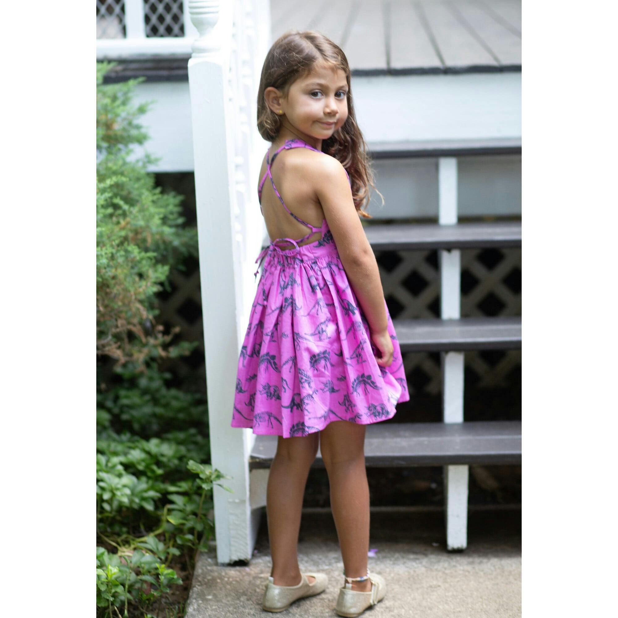 Tie Back Dress in Dino