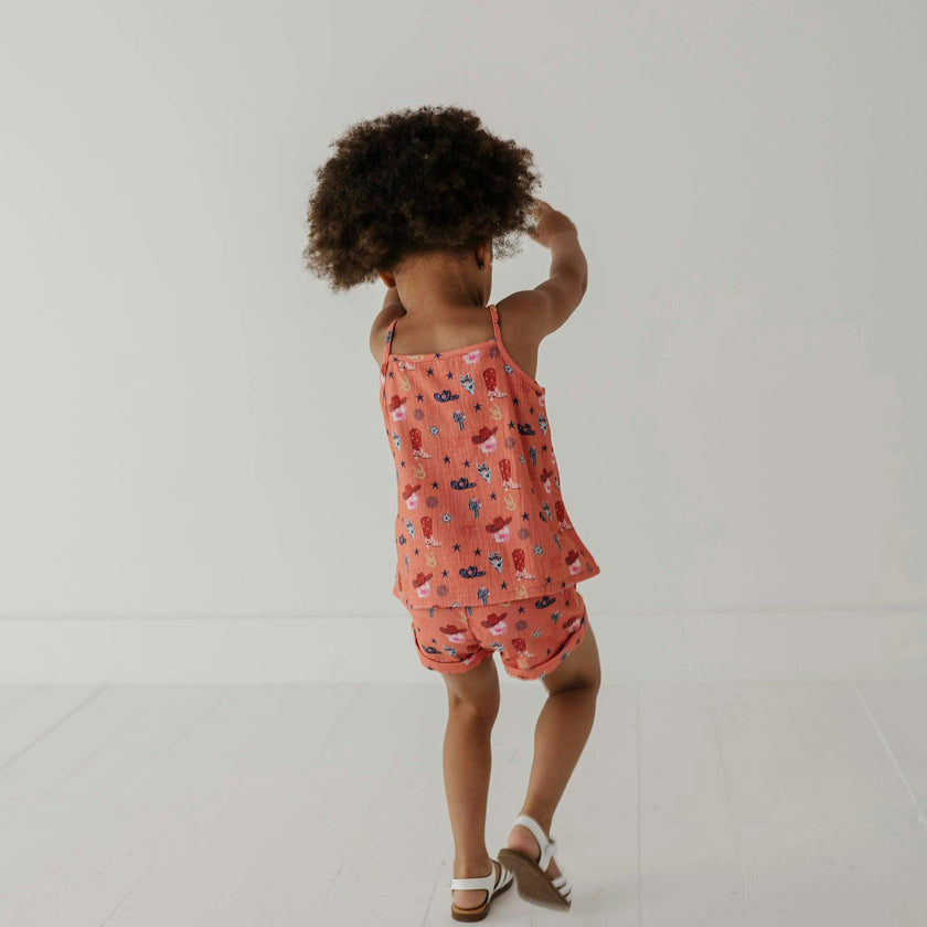 Girl's Gauze Tank & Short Set