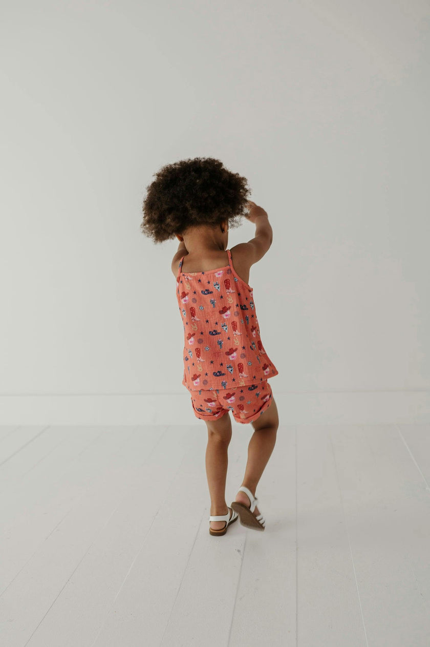 Girl's Gauze Tank & Short Set