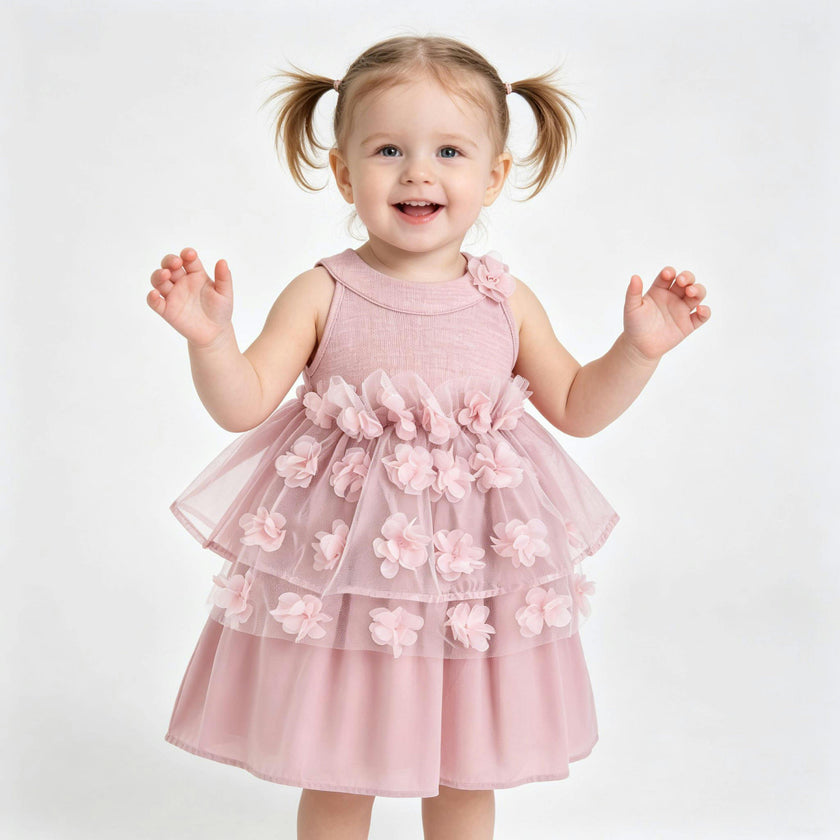 Pink Veda Petal Princess Tulle Dress