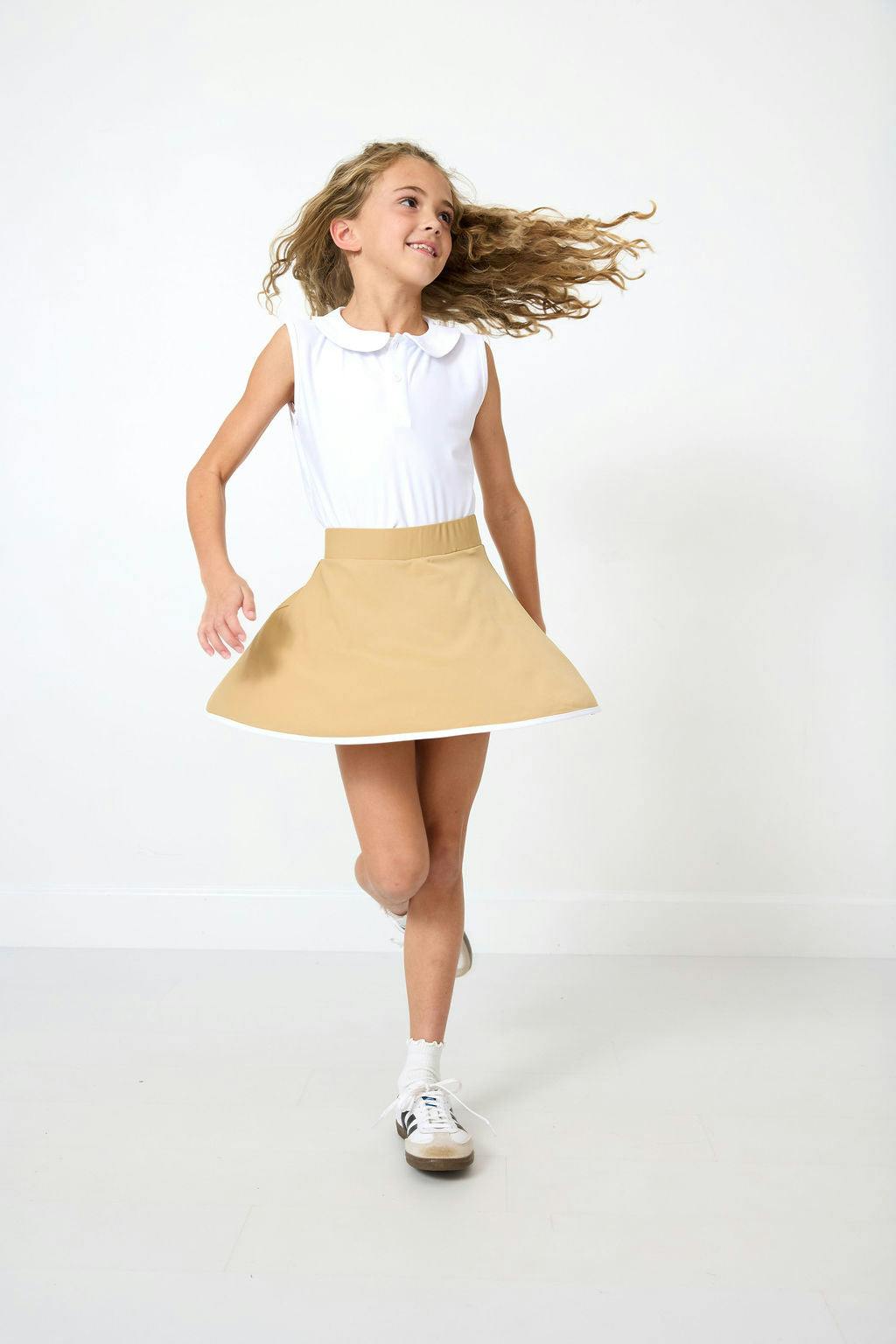 khaki twirly skort