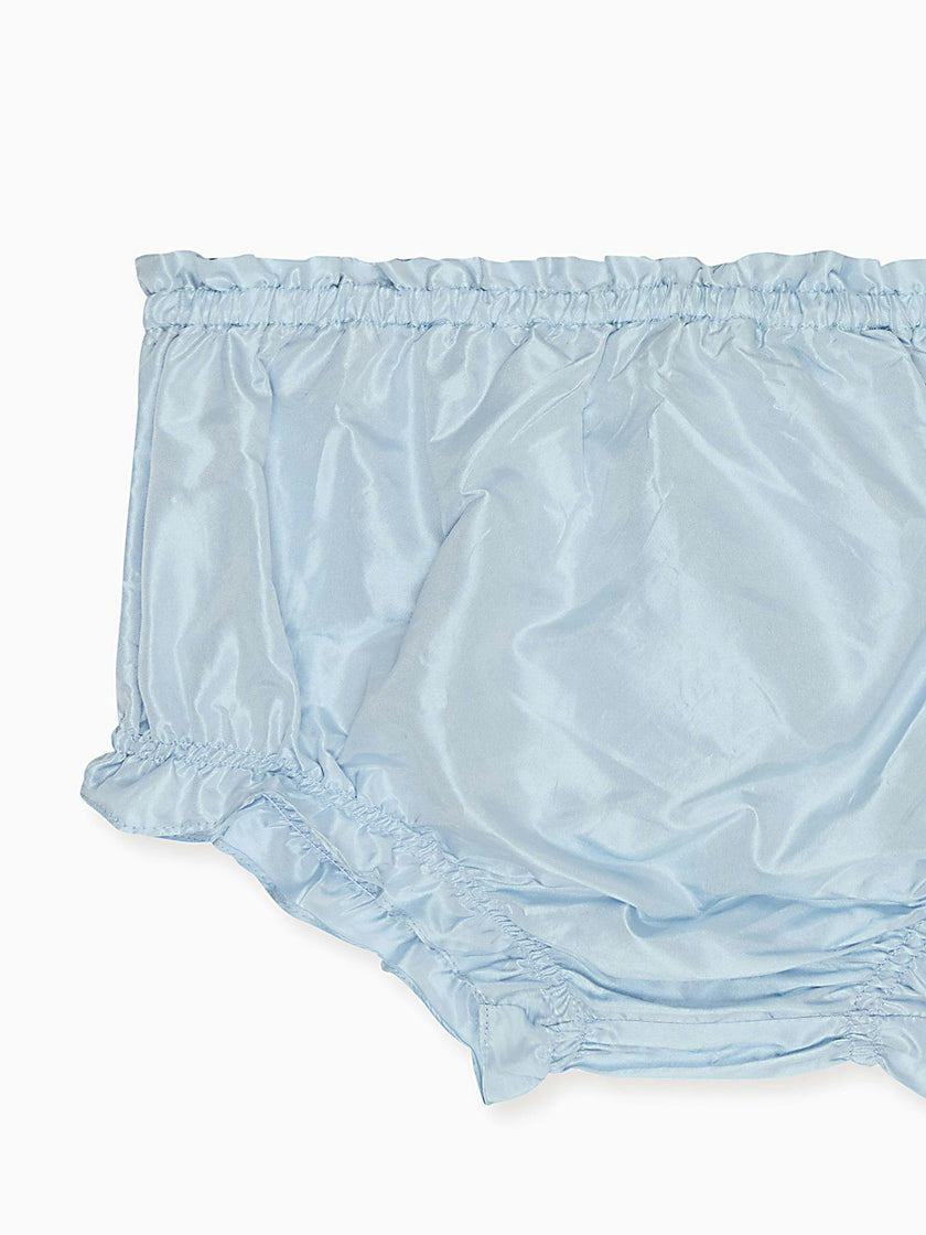 Light Blue Manon Silk Ceremony Baby Girl Bloomers