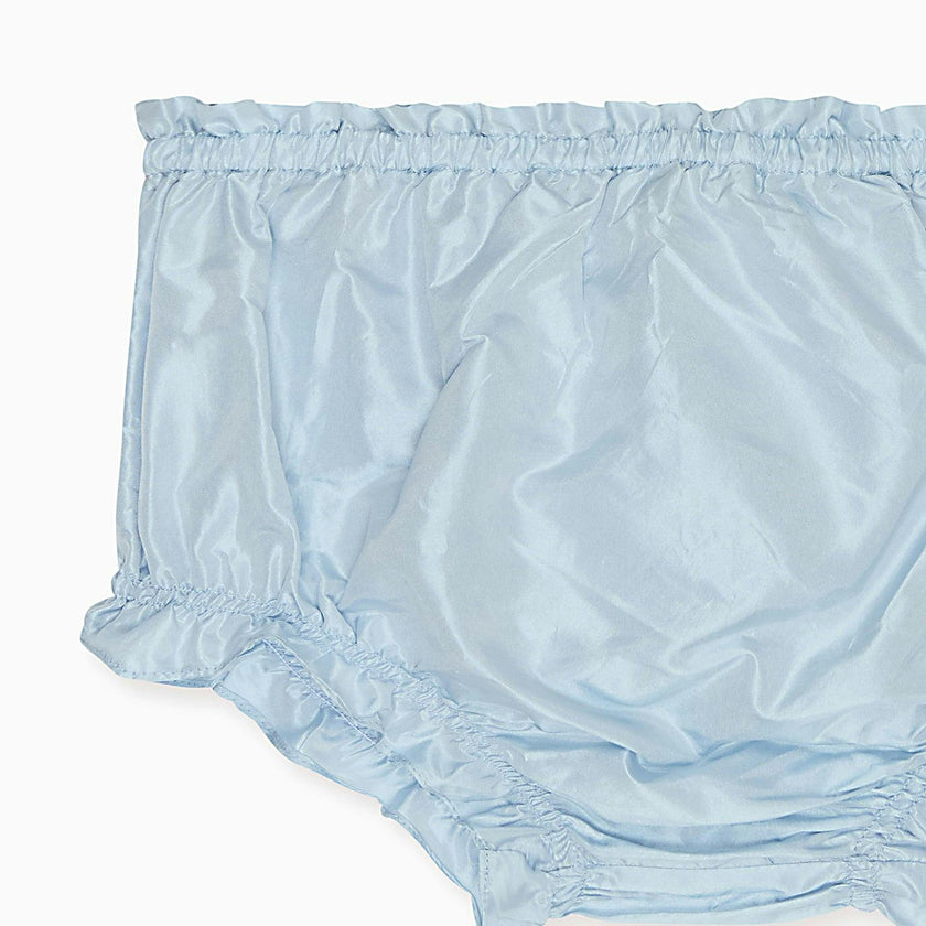 Light Blue Manon Silk Ceremony Baby Girl Bloomers