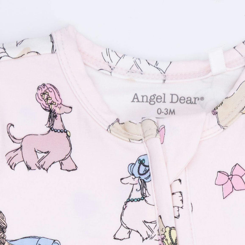 Fancy Hounds with Bows - 2 Way Ruffle Back Zipper Footie