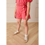 Broderie Anglaise High Waisted Shorts in Strawberry (4-12yrs)