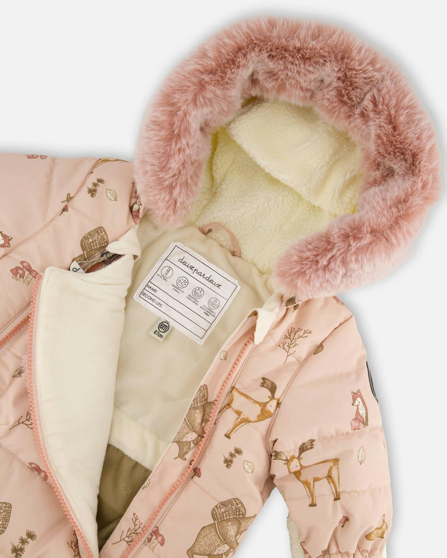 One-Piece Baby Layette Snowsuit Designed for Car Seat