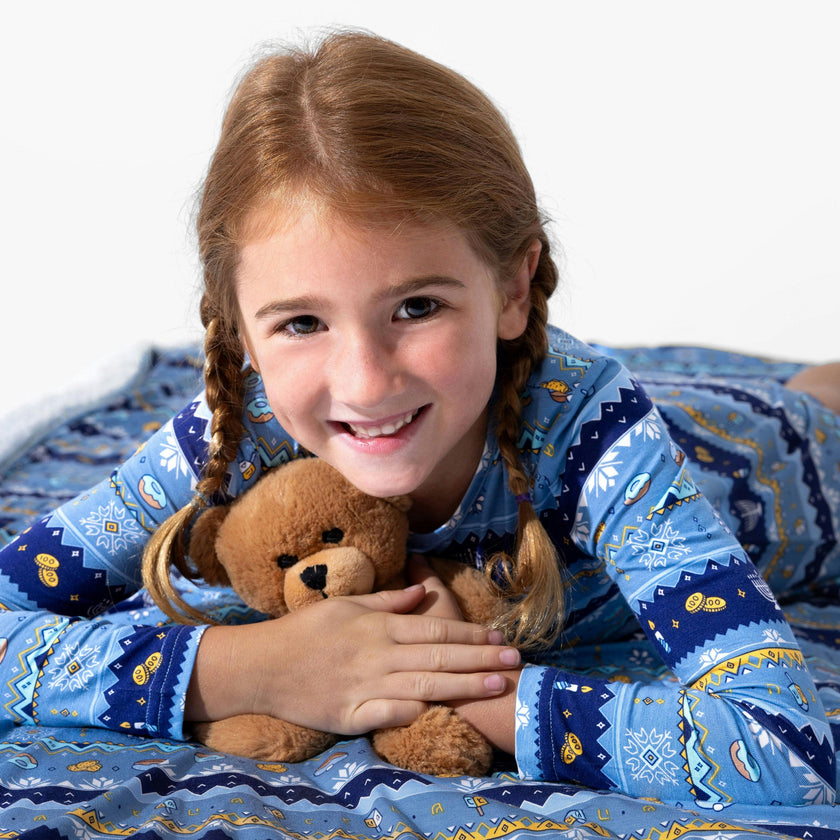 Hanukkah Fair Isle Bamboo Girls' Long Sleeve Dress